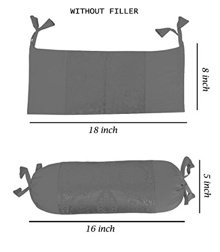 Saffron Bolster Pillowcase Decorative Bed Bolster Round Pillow Cover 9" Diameter X 28" Long (22Cm Diameter X 71Cm Long) Teal Blue Removable Cover #TOP6