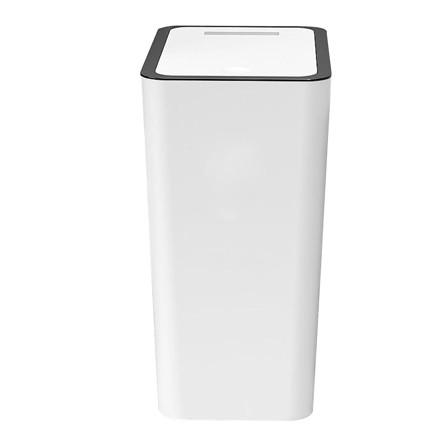 15 Litre Plastic Press Bin with Lid for Bathroom, Toilet, White