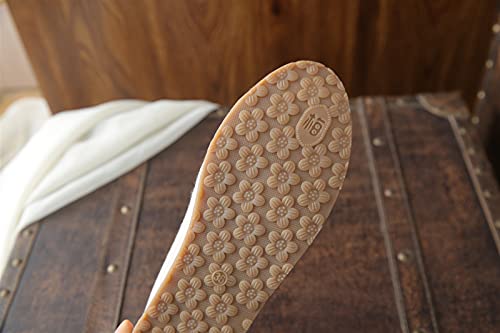 Chinese Style Embroidery Ladies Shoes Flat Bottom Comfortable and Soft Ladies Embroidered Shoes Embroidered Shoes (Color : Gray Size : 8.5) (Beige 4.5)3