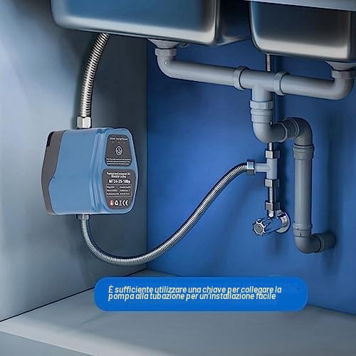 Pompa Booster per Pressione 'Acqua 100-240 V Pompa per Acqua da Giardino a Basso Rumore da 25 Litri (Spina UE)