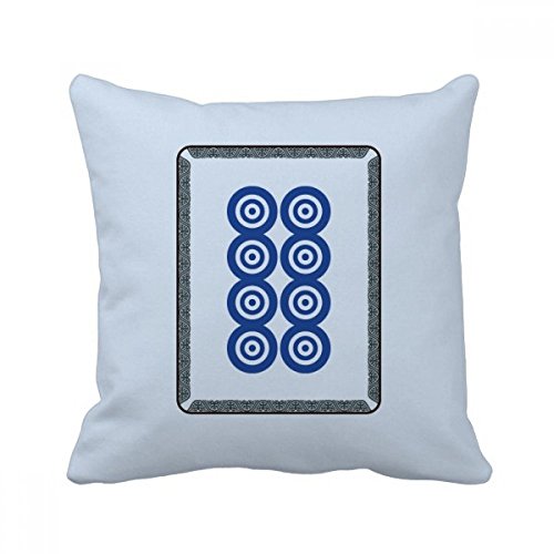 Oreiller Mahjong Cercle 8 et housse décorative carrée multicolore