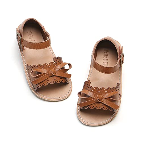 Image of Felix & Flora Toddler Girl Sandals - Little Girl Easter Dress Shoes Lightweight Open Toe Beach Holiday Flats