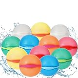 Reusable Water Balloons, 12 Pack Magnetic Refillable Water Balloons Quick Fill, Summer Fun for Kids Outdoor Pool Water Toys, Reusable Summer Outdoor Toys (12pcs)