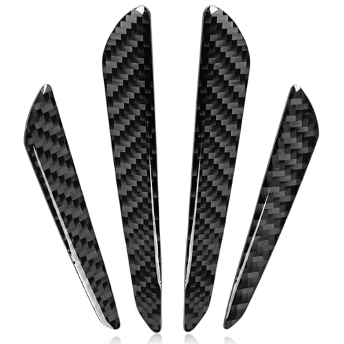 UEIOAVL Protection pour pare-chocs auto, Autocollants noirs de Protection contre les chocs pour porte de voiture en Fiber de carbone 4 pièces protecteur de...