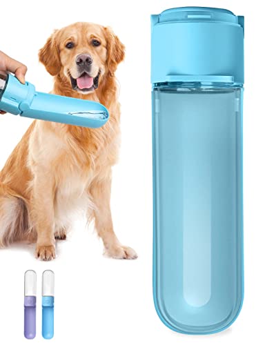 Caseeto Dog Water Bottle, Portable Dog Water Dispenser Pet Travel Water Bottle Foldable - Leak Proof - Food Grade Plastic Travel Dog Water Bottle For For Puppy Small Medium Large Dogs (14Oz) #TOP1