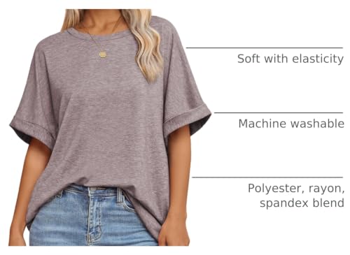 Image of ATHMILE Womens Oversized T Shirts Summer Tops Spring Casual Loose Fit Workout Short Sleeve 2026 Beach Vacation