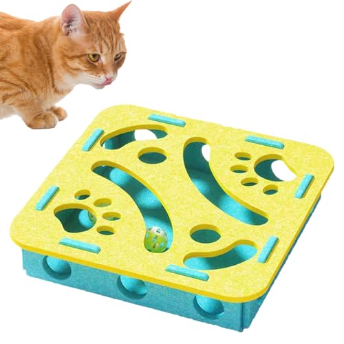 Leckerli Puzzle Spielzeug Für Katzen | Futterlabyrinth Mit Kratzbrett Futterspenderspiel | Spielspaß Mit Glöckchen Gegen Langeweile Für Kätzchen | Für Haus Reise Wohnzimmer Schlafzimmer Balkon Leckerli Puzzle Spielzeug Für Katzen | Futterlabyrinth Mit Kratzbrett Futterspenderspiel | Spielspaß Mit Glöckchen Gegen Langeweile Für Kätzchen | Für Haus Reise Wohnzimmer Schlafzimmer Balkon