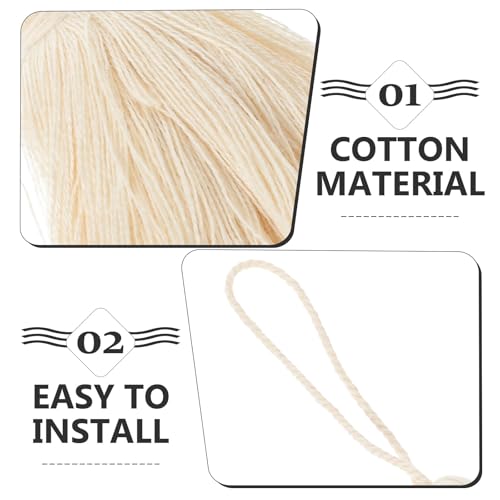 Borlas de algodon de color natural con cordon colgante resistente juego de 20 accesorios diy 4
