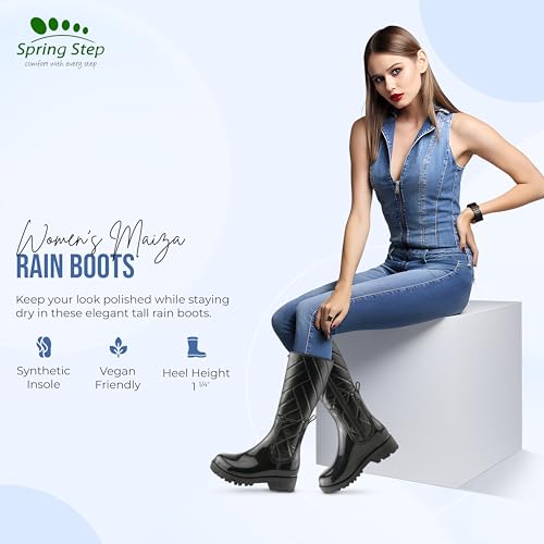 Spring Step Women's MAIZA Rain Boots with Waterproof Design, Quilted Detailing, and Slip-Resistant Sole4