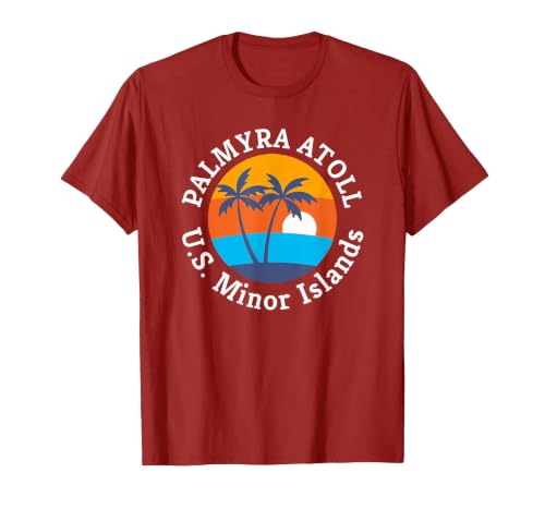 Palmyra Atoll Beach U.S. Minor Islands Summer Vacation T-Shirt, Men, Cranberry Red, X-Large