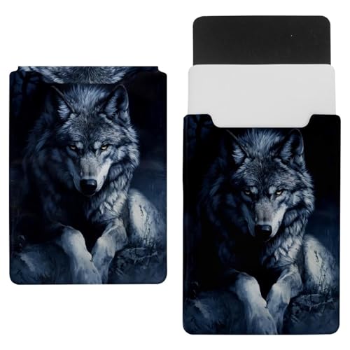 Funda para portátil Night Wolf de 13.8x10.2 pulgadas con forro de terciopelo holandés suave