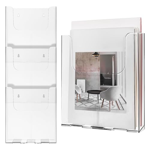 Support mural porte-documents acrylique transparent A4 rangement mural bureau école - 2