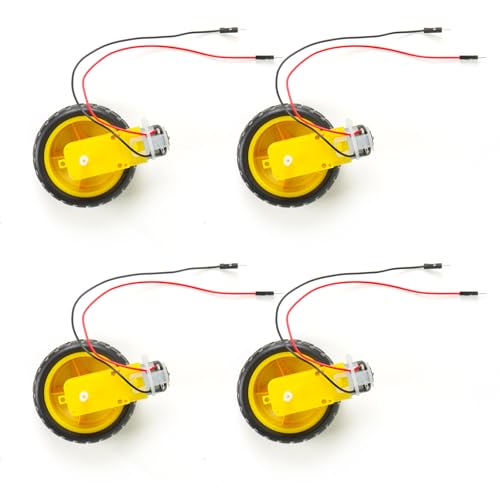 4 Sets TT Motor with Leads, DC 3-6V Gearbox Motor Dual Shaft 200RPM Ratio 1:48 Motor with Tire Wheel Kit for Arduino DIY Smart Car Robot - Image 6