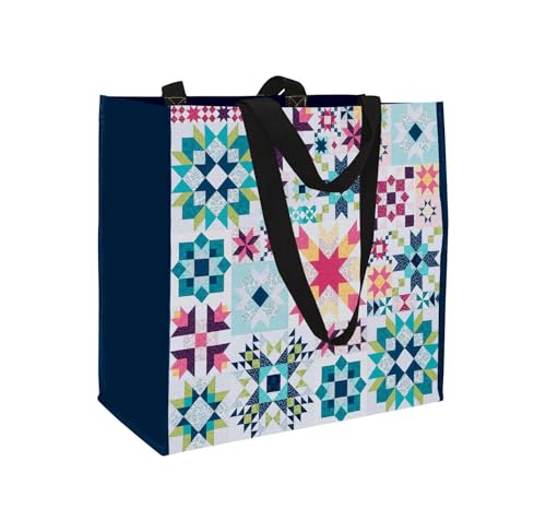 Barn Star Sampler Eco Tote: Reusable Grocery and Shopping Bag, Lightweight Folding Gift Tote Bag image 3