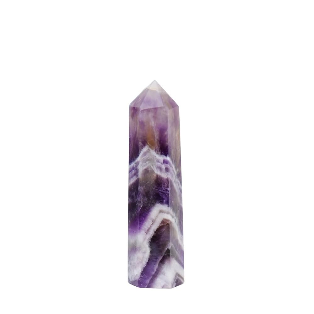 KJEBVHIRS Quartz Hexagonal Wand Dream Amethyst Crystal Column Purple Crystal Tower Home Decoration Ornaments (Size : 5-6cm)