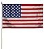 Trade Winds Wholesale Lot of 6 USA American 50 Star 12x18 12"x18" 100D Woven Polyester Nylon Stick Flag 30" Wooden Staff