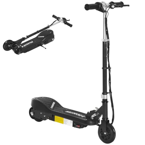 HOMCOM Patinete Eléctrico Plegable +7 Años 24V Altura Ajustable Negro