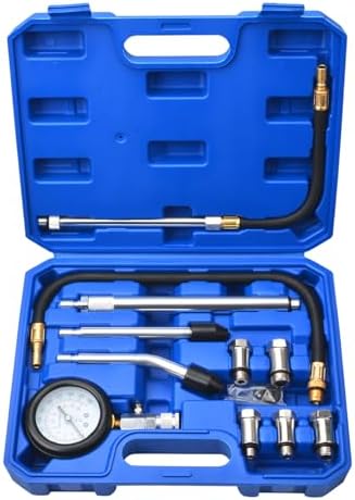 Petrol Gasoline Engine Cylinder Compression Tester Kit with M10 M12 M14 M16 M18