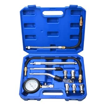 Petrol Gasoline Engine Cylinder Compression Tester Kit with M10 M12 M14 M16 M18
