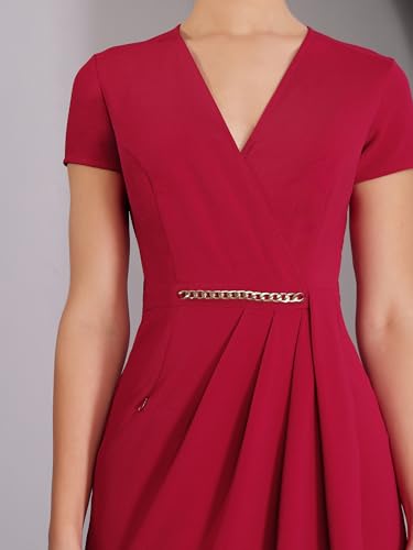 Image of Life With Pockets Women's Collared Sleeveless's Bodycon Knee-Long Dress