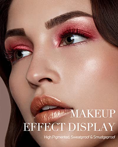 Maki Yika Matte Glitter Eyeshadow Palette 9 Colors,Red Shimmer Eye Shadow Long Lasting High Pigmented Powder Colorful Waterproof Makeup Palettes (#2 Red) #TOP2