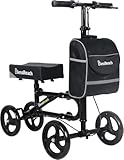 Economy Knee Scooter Steerable Knee Walker for Foot Injuries Compact Crutch Alternative with Dual Braking System (Black)