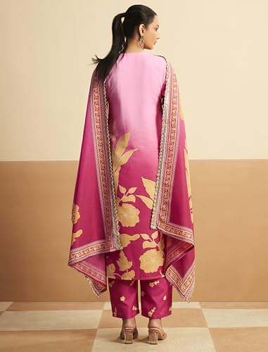 Ensemble kurta sans manches rose vêtement ethnique confortable 4XL - 2