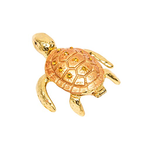 Qifu-Hand Painted Sea Turtle Tortoise Decorative Hinged Jewelry Trinket Box Unique Gift For Home Decor #TOP2