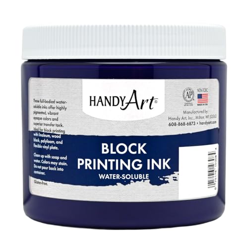 Handy Art Block Printing Ink, Violet, 16 oz Jar, Water-Soluble