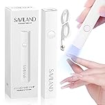 Saviland Mini UV Lamps for Gel Nails: Protect Skin Gel LED Nail Lamp Rechargeable USB UV Light Flash Cure Nail Dryer Curing Gel Polishes Nail Glue Stickers Glitter Nail Art Gift for Women