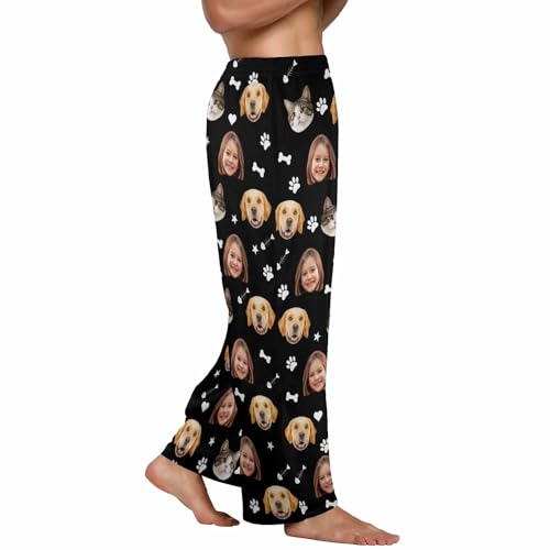 Personalized Pajama Pants with Face for Women Men Custom Photo PJ Christmas Bottoms for Her Him3