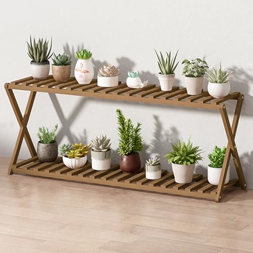 Support pour plantes suspendu en bambou marron rustique pliable - 2