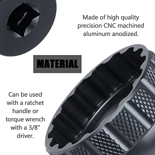 16-Notch Bottom Bracket Tool - Black | Precision Fit for 41mm OD Threaded BB | Compatible with Shimano BBR60, MT-800 & BBT-59.2 | CNC Aluminum - Thumbnail 4