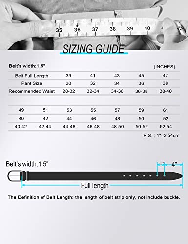 Wolfant Full Grain Leather Casual Belt For Jeans,100% Italian Real Solid Leather Workwear Belt #TOP5