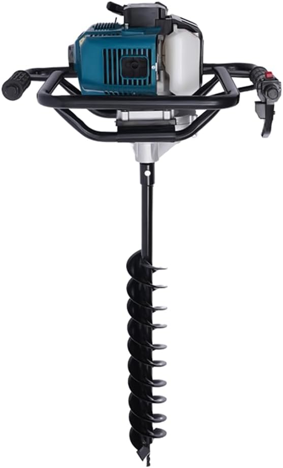 Hole Digger 2-Stroke 2.3HP 52CC Gas Auger Post Hole Digger Gas Powered Earth Auger Drill 3 Drill Bits (4" & 8") Plant Drill Auger Post Hole Digger for Drill, Blue