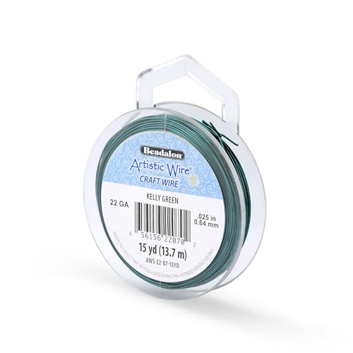Artistic Wire, 22 Gauge Tarnish Resistant Colored Copper Craft Wire, Kelly Green, 15 yd