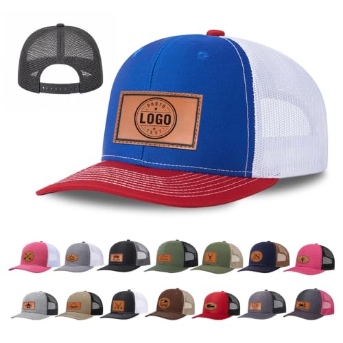 Image of Custom Hats for Men and Women, Personalized Baseball Cap with Leather Patch