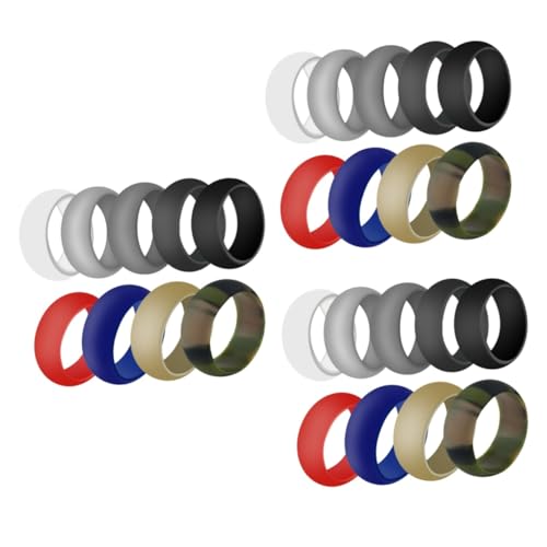 Healeved 2sets 9pcs Silicone Sports Rings Unisex Comfortable Wedding Bands for Activities Random Colors for Housework Exercise and Daily Wear Random Color 9pcs*2
