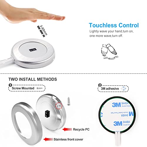 Image of VST Motion Sensor Light Switch IR Handwave Sensor Switch Door Switch for Closet Light LED Strip Light and Under Cabinet lightingt with 12V JST Male and Female Connector 3 Pack(DC12 /24V 3A) | Motion Sensor Light Switch for Closet Light LED Strip Light ON /OFF. No dimmer, with 12V JST Male and Female Connector