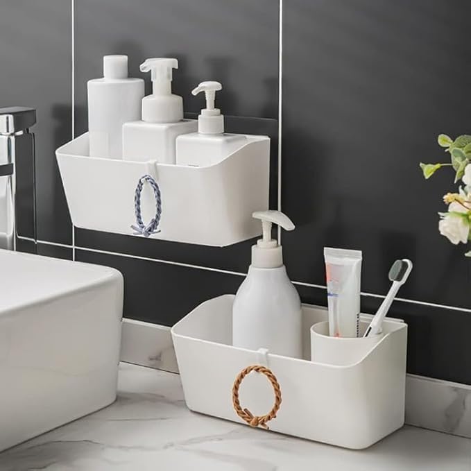 Image of Puno Wall Mounted Bathroom Shelf Organizer | Self-Adhesive Shower Storage Rack | Multipurpose Wall Shelf for Kitchen & Bathroom