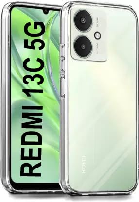 CELLUTION Ultra Clear Soft Silicone TPU Back Cover Case with Raised Bumps for Camera & Screen Protection for Xiaomi Redmi 13C 5G (Transparent) (B0CQWN7BDQ) Amazon Price History, Amazon Price Tracker