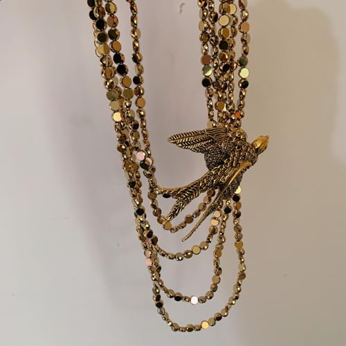 Collier pendentif oiseau de luxe : le cadeau idéal pour femme avec perles complexes - 7