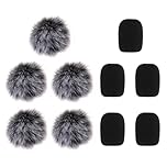 COMNICO 10 Pack Lapel Headset Microphone Windscreen Foam Cover Set Mini MIC Furry Windscreen Pop Filter for Lavalier Lapel Microphone Shield Protection Noise Reduction Studio Equipment Clearer Record