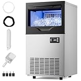 100LBS/24H Commercial Ice Maker Machine, Under Counter Ice Maker 15 inch Wide, Ice Ready in 8-15 min, for Home Bars and Restaurants