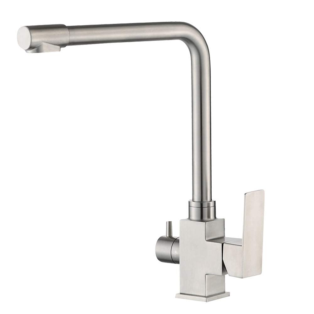 Robinet mélangeur d'eau chaude et froide 3 voies en acier inoxydable pour filtre de cuisine