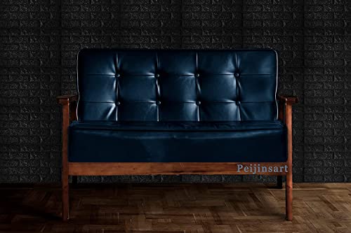 Image of Vinyl Self Adhesive Brick Design 3D Wall Stickers DIY Wallpaper for Home Hotel Living Room Bedroom & Cafe - Black -1 Piece (70 X 77 Cm)