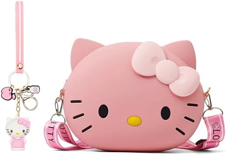 2 Pcs Crossbody Bags, Cute Soft Silicone Coin Purse with Adjustab...