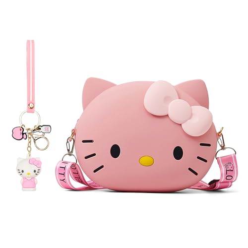 2 Pcs Crossbody Bags, Cute Soft Silicone Coin Purse with Adjustable Shoulder Strap, Cartoon Small Shoulder Bag for Girls