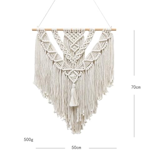 Tapisserie macramé KnSam beige 55x70cm en V scandinave pour déco murale - 2