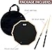 SUNCELRENT 8 Inch Silent Drum Pad, Dumb Drum Beginner Rubber Practice Pad, with 5A Drum Sticks and Practice Pad Bag (8